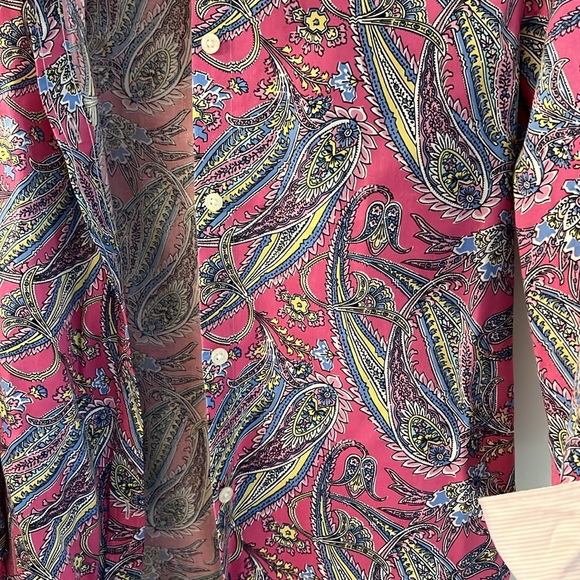 Chaps  pink paisley button down top - Picture 5 of 6